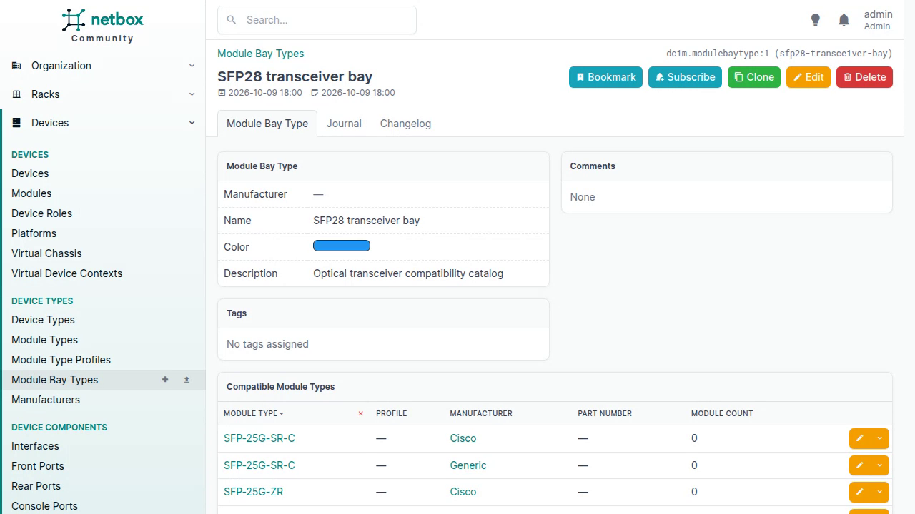 Browse a bay’s compatible module types after the reference repair