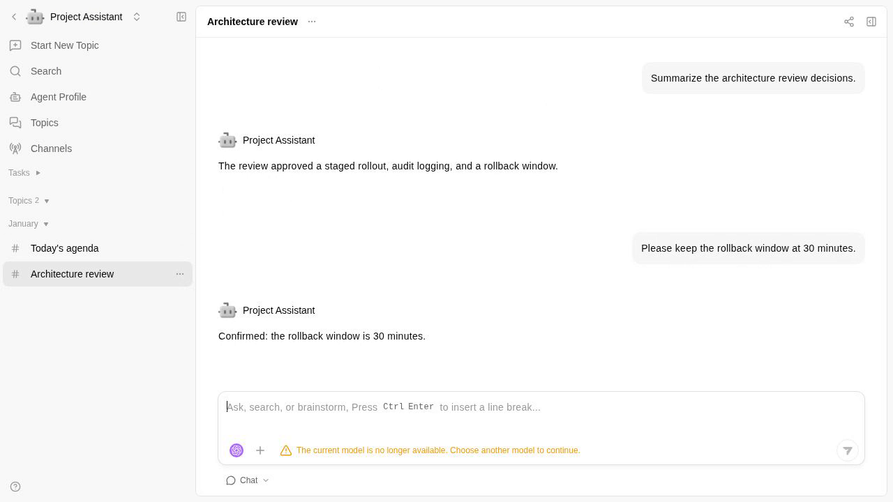 Return to a conversation whose replies arrived in the background after the reference repair