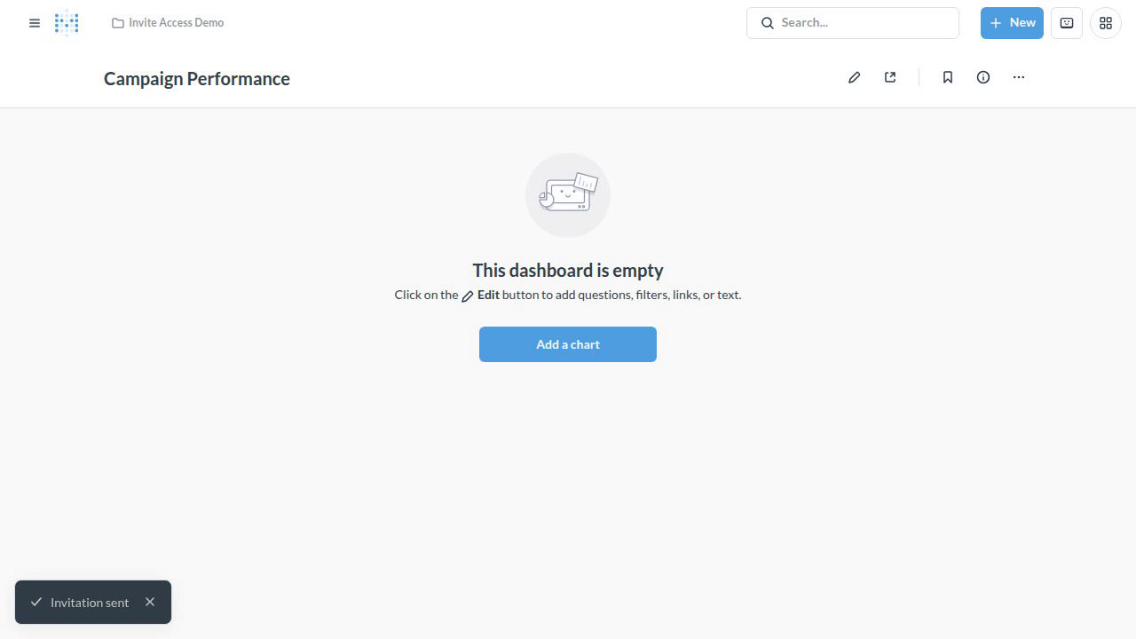 Send a dashboard invitation with only non-access groups selected after the reference repair